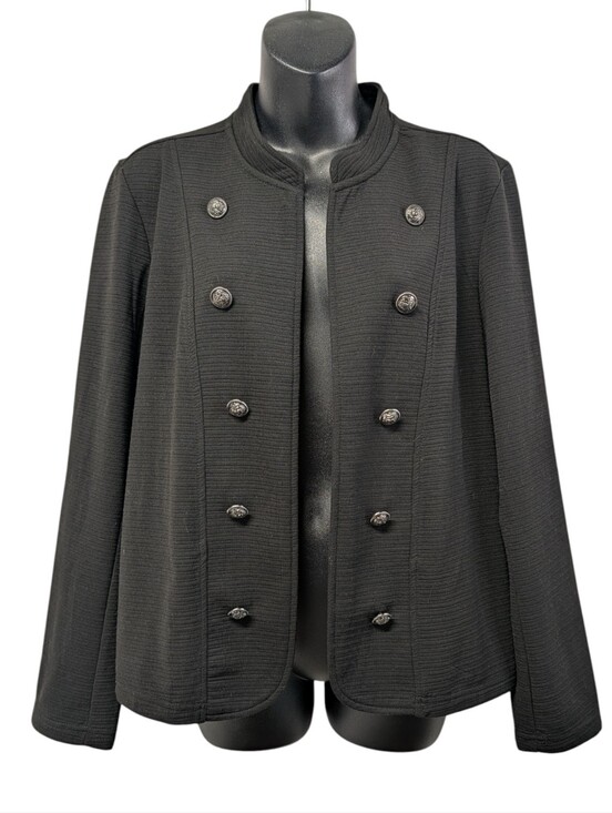 Maurices Jackets & Blazers - Maurices Size L Black Military Double Breasted Blazer Jacket NWT Open Front